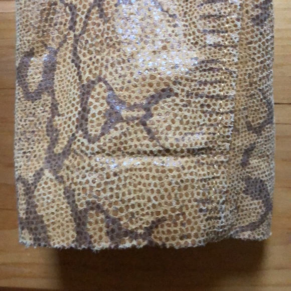 Terry Lewis Luxury Leather Jacket Snake Skin Embossed Tan Brown Size S EUC - Picture 9 of 15